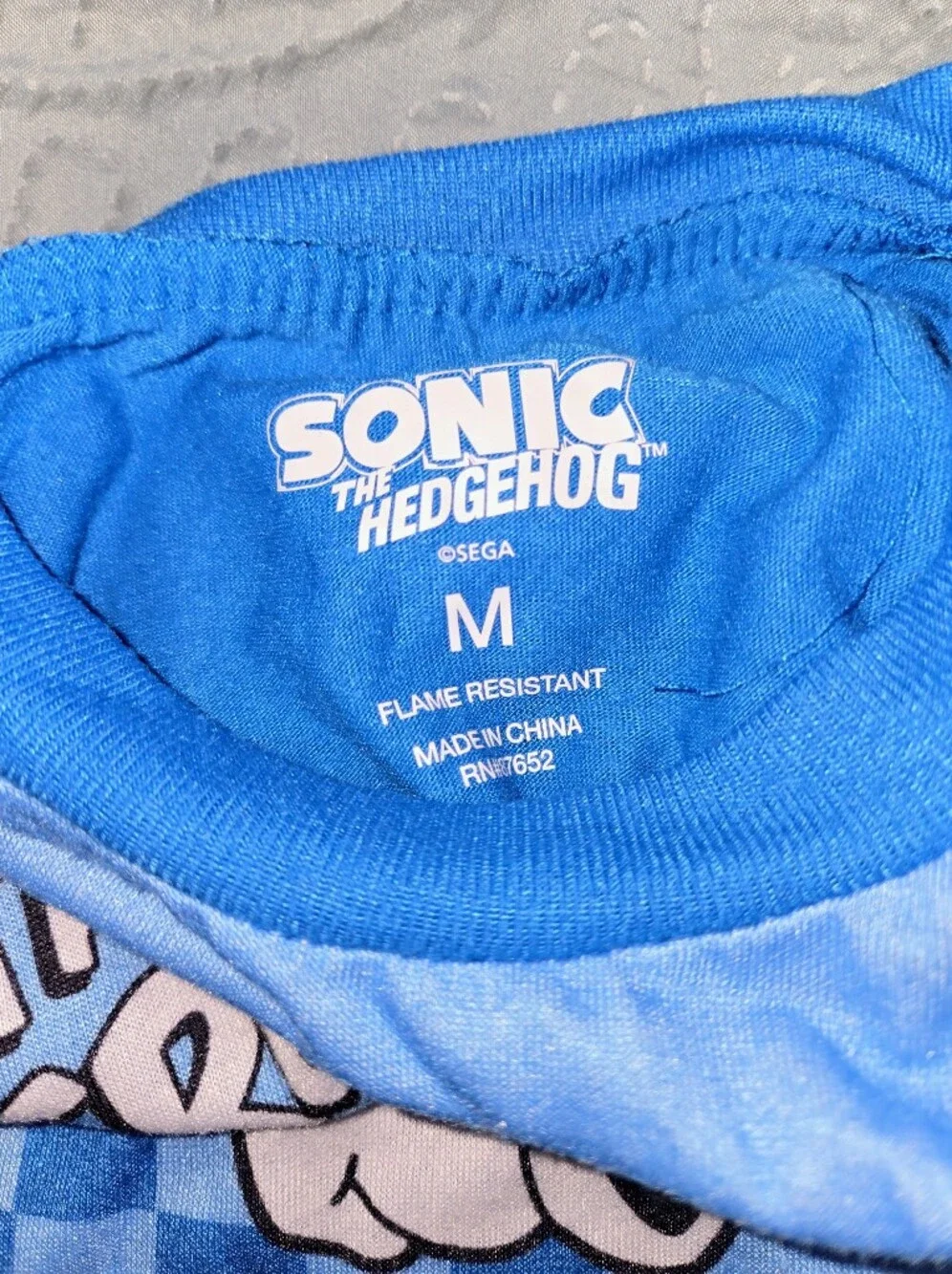 Sonic the Hedgehog Boys M Blue 2-Piece Pajama Set